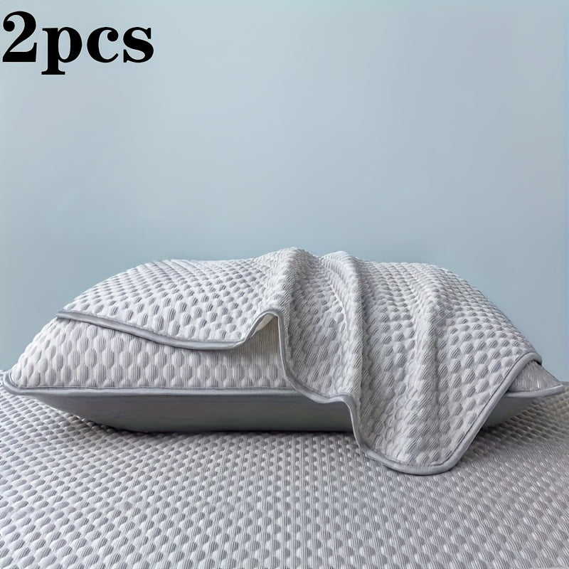 2pcs Cool Pillowcase - Breathable, Soft, Lightweight Summer Bedding With Sealed Design, Machine Washable - Ideal Holiday Gift For Home Or Hotel Use, Comfortable Temperature Control, High Quality Fabric, Specially Designed For Hot Sleepers