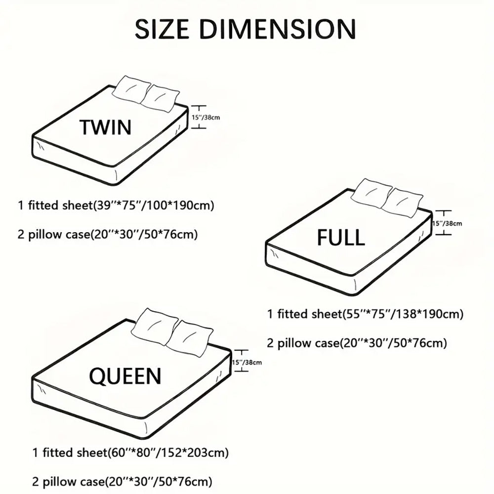 3pcs King Queen Couple Bedding Fitted Sheets Set Black White Printed Bed Sheet Set for BedroomDormitory and Guest Room DecorationKing and Queen Crown Pattern Bedding Set1 Fitted Sheet+2 Pillowcases without core