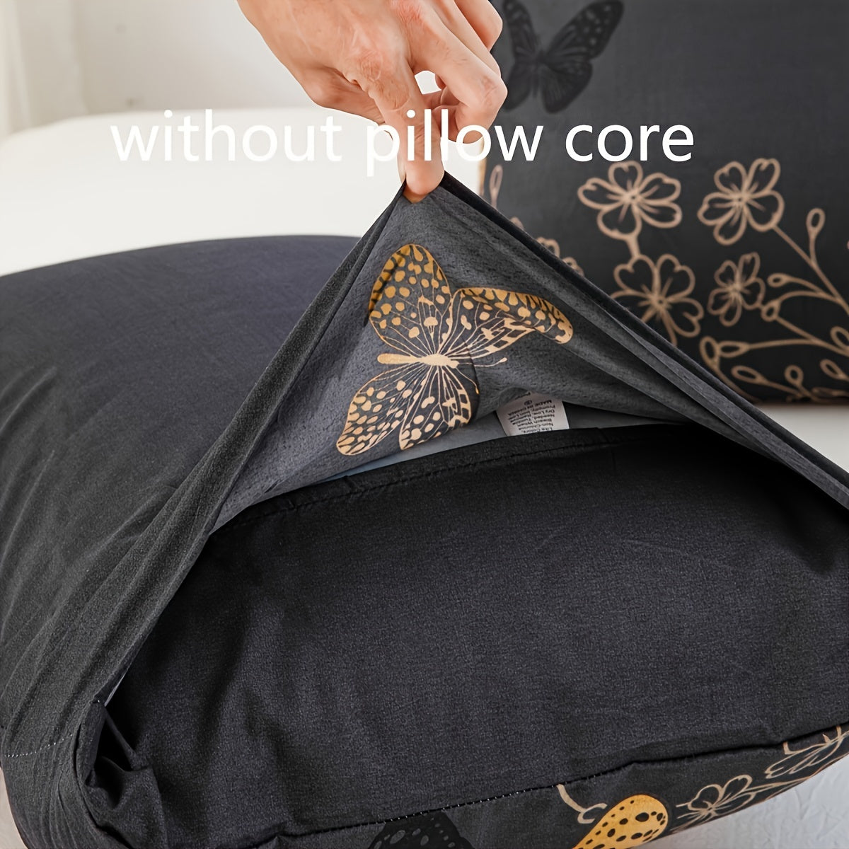 2pcs a Pair of Pillowcases, Bedroom Golden Butterfly Print Polyester Soft And Comfortable Bedding Decoration Supplies Multiple Sizes to Choose