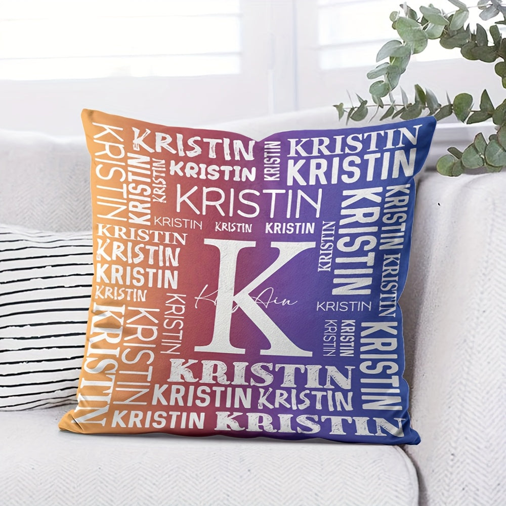 A Personalized Pillowcase Customized with Your Name, Single-Sided Design, 18 Inches by 18 Inches, a Custom Gift Featuring Your Name, Perfect for Couples, Standard Pillowcase Suitable for Napping on Beds And Sofas.