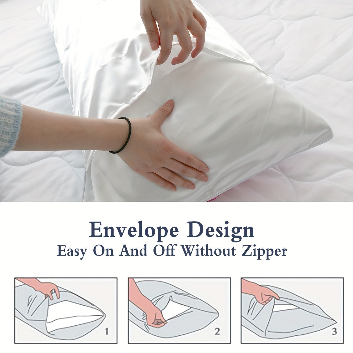 2pcs 100% Polyester Mr. And Mrs. Printed Bedroom Decorative Satin Pillowcases Available For All Seasons