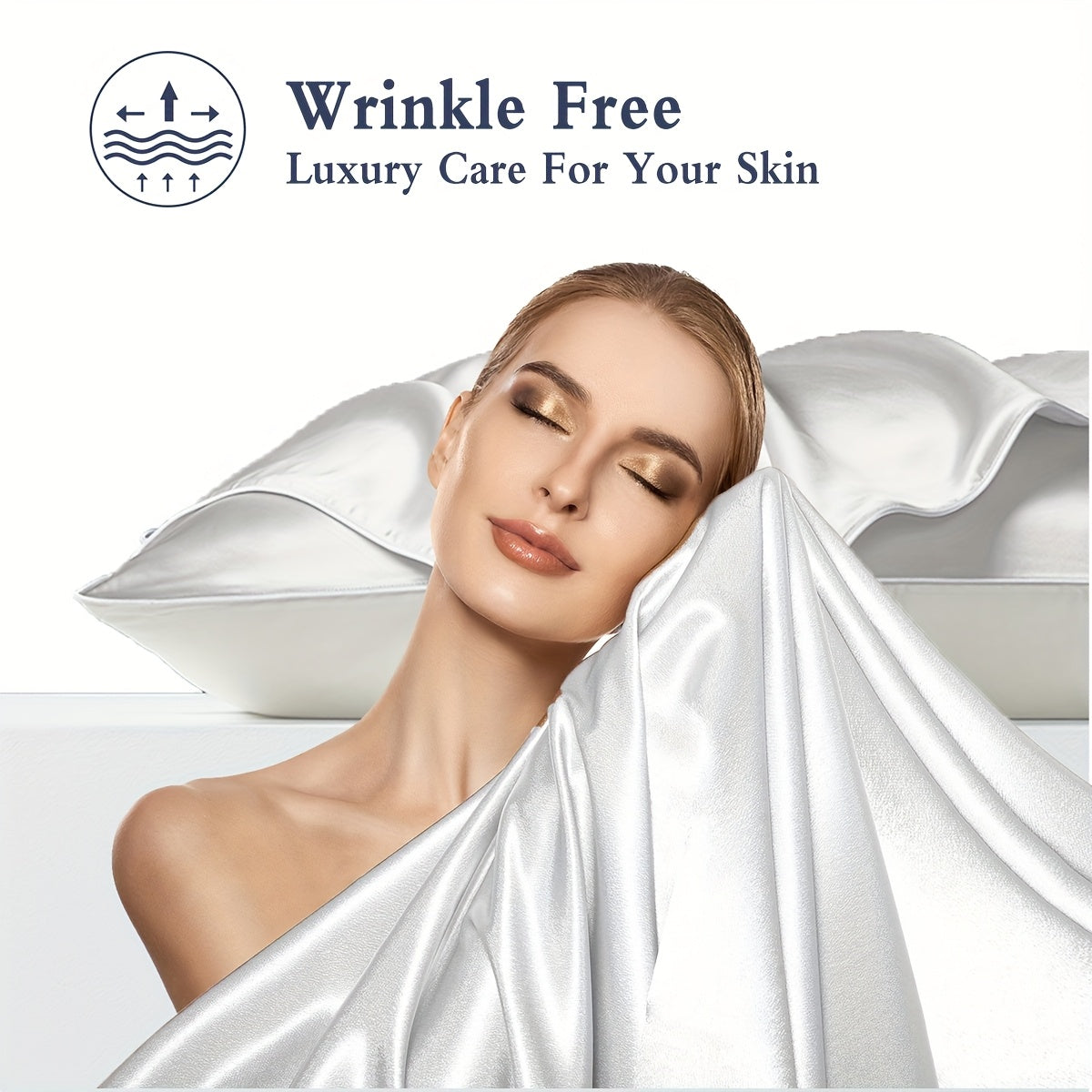 2pcs 100% Polyester Mr. And Mrs. Printed Bedroom Decorative Satin Pillowcases Available For All Seasons