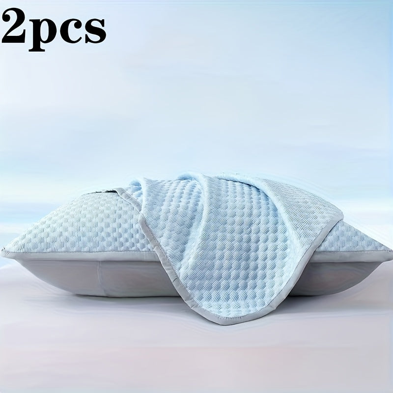 2pcs Cool Pillowcase - Breathable, Soft, Lightweight Summer Bedding With Sealed Design, Machine Washable - Ideal Holiday Gift For Home Or Hotel Use, Comfortable Temperature Control, High Quality Fabric, Specially Designed For Hot Sleepers