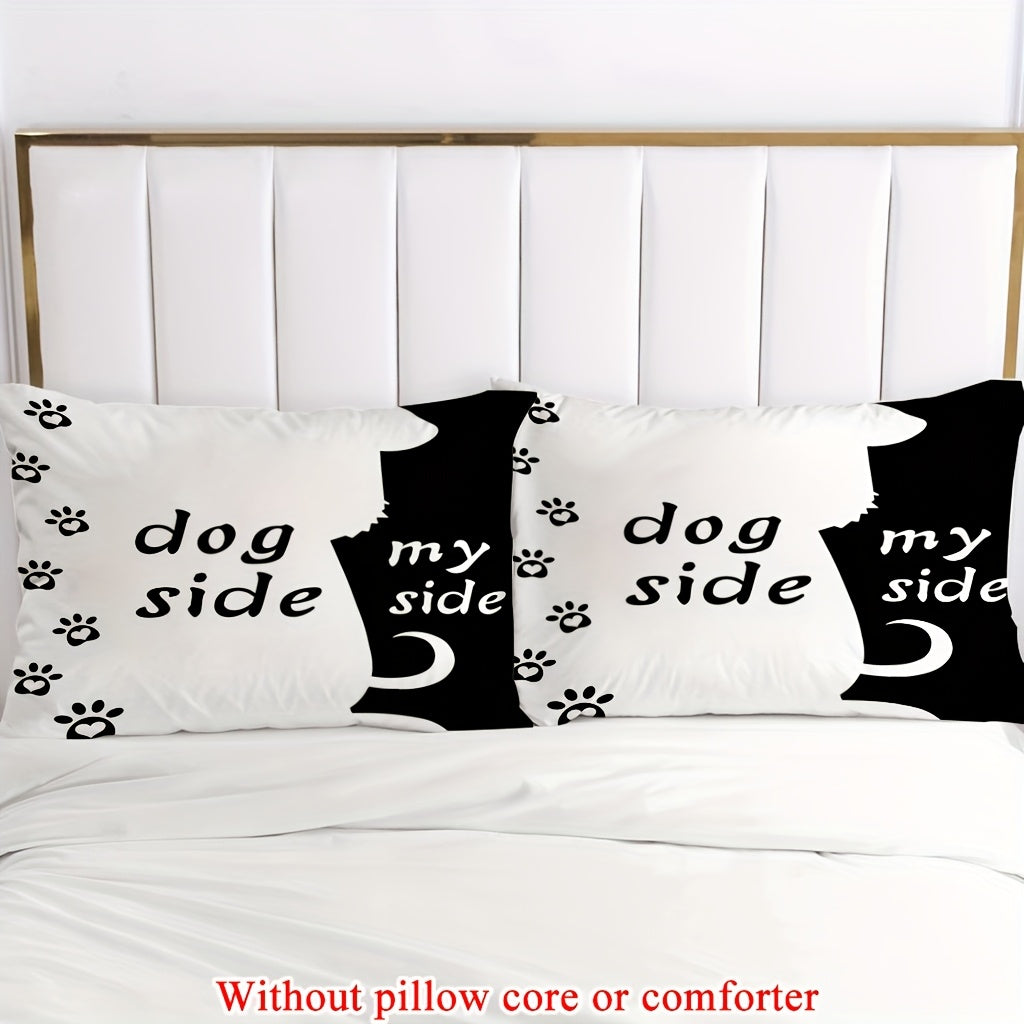 2/3pcs (1 Duvet Cover + 1/2 Pillowcase, Without Core) Cute Kitten Couple Style Lover Romantic Valentine's Day Print Soft Comfortable Bedding Set for Bedroom Dorm Room Family Gift