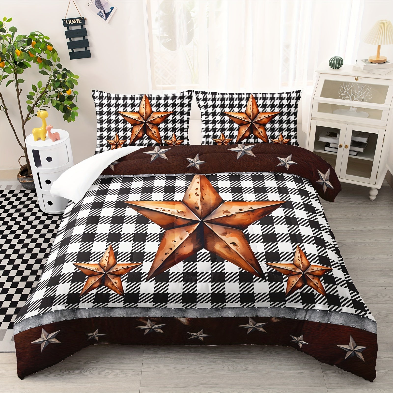 3-pcs Couple Comforter Set, Sun And Moon Themed Printed Bedding, Creative Design Queen And King Comforter Set For Adults Elegant And Comfortable Down Comforter Set (1*Comforter + 2*Pillowcase, Without Core)