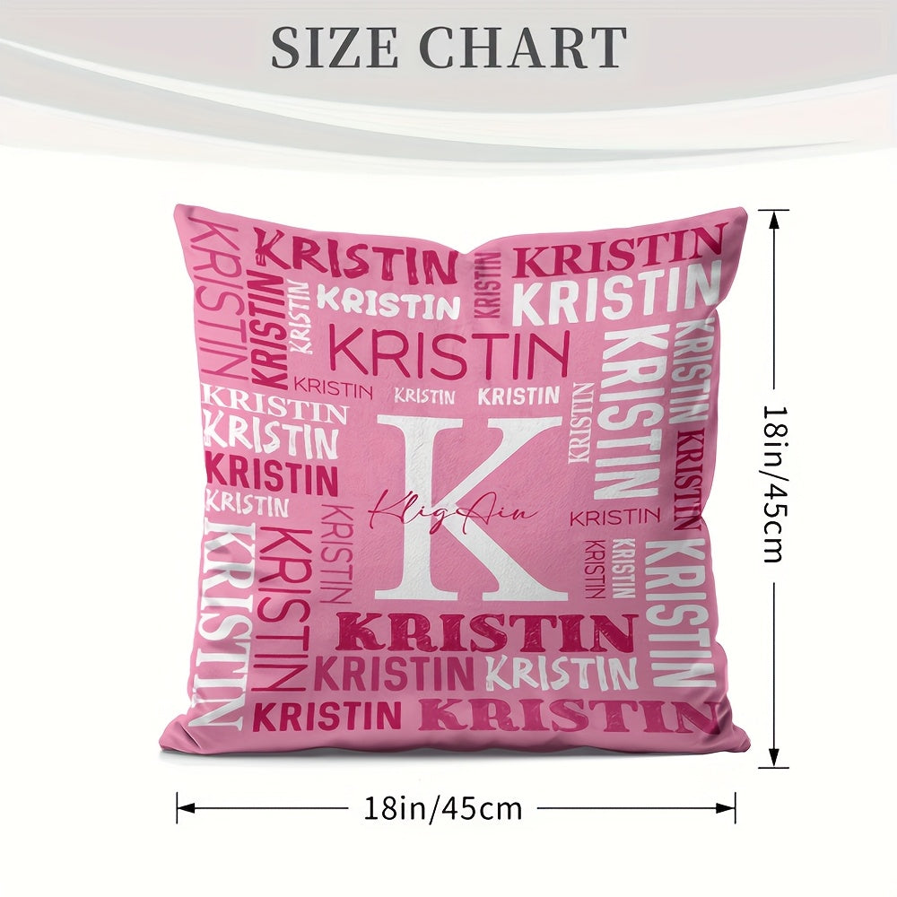 A Personalized Pillowcase Customized with Your Name, Single-Sided Design, 18 Inches by 18 Inches, a Custom Gift Featuring Your Name, Perfect for Couples, Standard Pillowcase Suitable for Napping on Beds And Sofas.