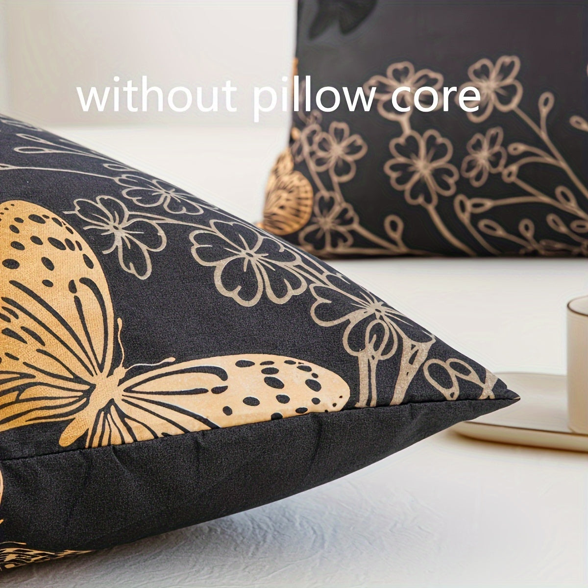 2pcs a Pair of Pillowcases, Bedroom Golden Butterfly Print Polyester Soft And Comfortable Bedding Decoration Supplies Multiple Sizes to Choose