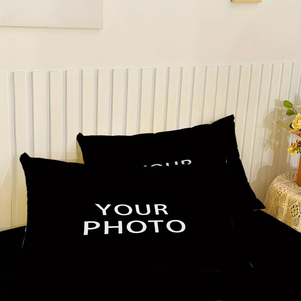Customize a personalized name 3pcs bedding set with red spider web bed skirt (including 1 bed skirt and 2 pillowcases, without pillow core), suitable for bedrooms, homes, and couples. The mattress protector is soft and comfortable to the Light Beige.