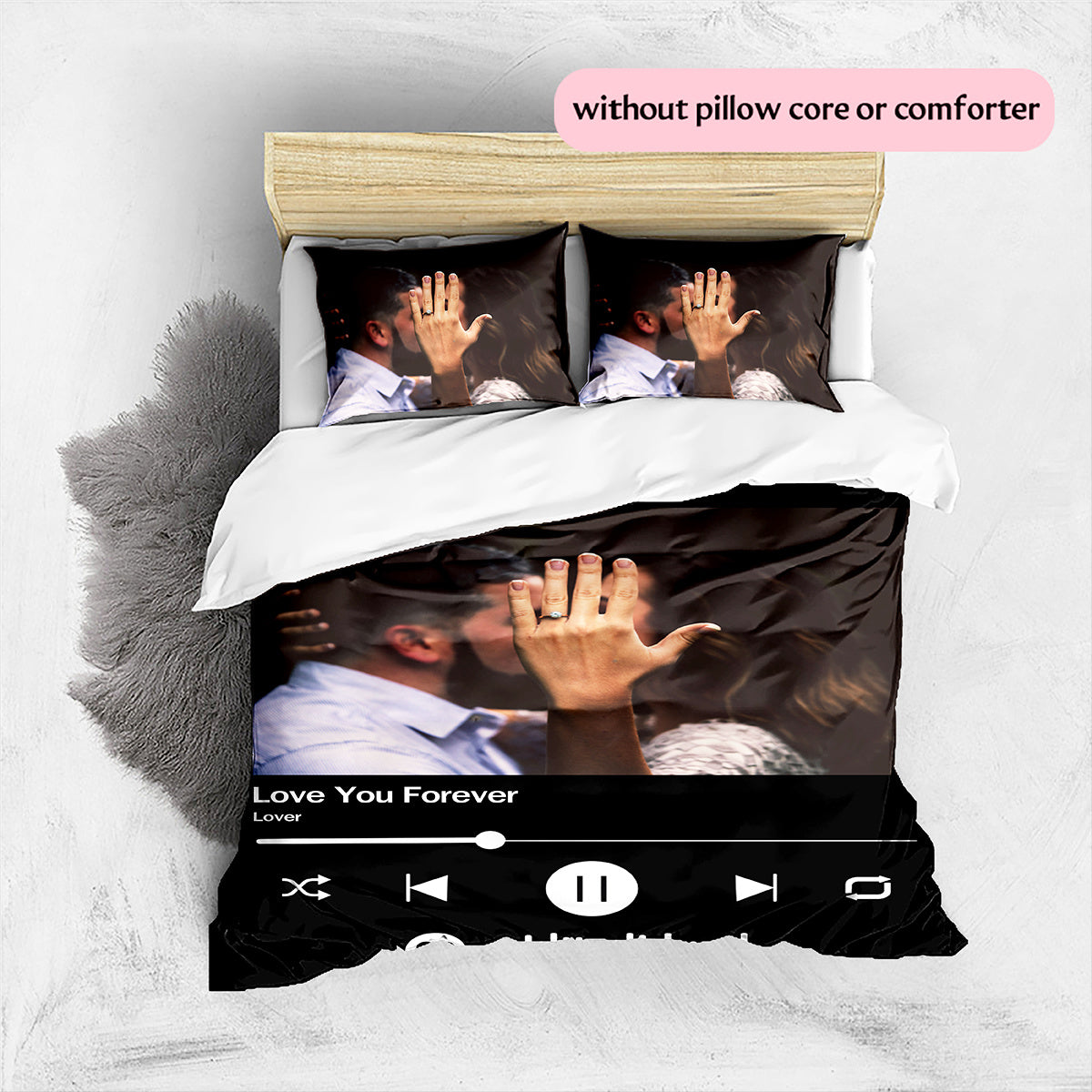 3D Picture Customization Customize Your Personalized Picture Couples Fashion Custom Quilt Cover Valentine'S Day Wedding Anniversary Quilt Cover Hd Picture Custom Quilt Cover Bedroom Christmas Decoration B (1 * duvet cover+2 * pillowcase, without core)
