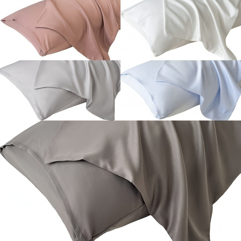 Set of Two Cooling Pillowcases for People with High Temperatures, Soft, Breathable Light Beige Friendly Fabric, Envelope Closure, Machine Washable, Solid Pillowcases for Living Room And Bedroom, Holiday Gifts for Both Men And Women