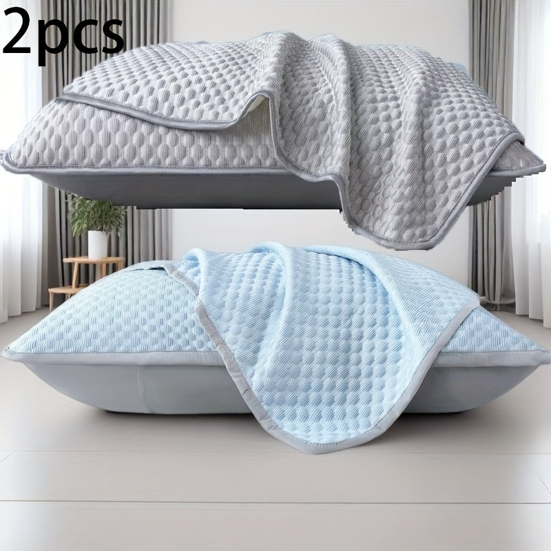 2pcs Cool Pillowcase - Breathable, Soft, Lightweight Summer Bedding With Sealed Design, Machine Washable - Ideal Holiday Gift For Home Or Hotel Use, Comfortable Temperature Control, High Quality Fabric, Specially Designed For Hot Sleepers