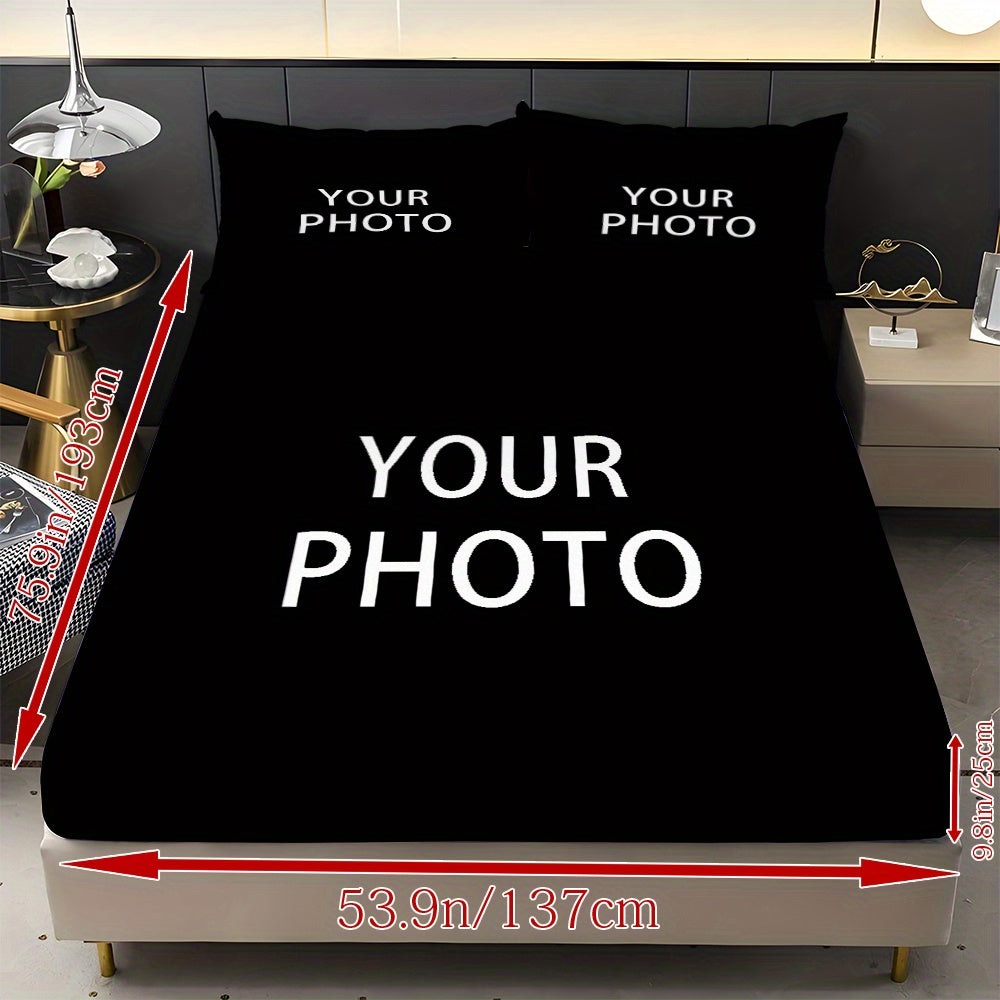 Customize a personalized name 3pcs bedding set with red spider web bed skirt (including 1 bed skirt and 2 pillowcases, without pillow core), suitable for bedrooms, homes, and couples. The mattress protector is soft and comfortable to the Light Beige.
